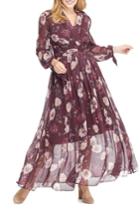 Women's Gal Meets Glam Collection Georgia Chiffon Maxi Dress - Burgundy