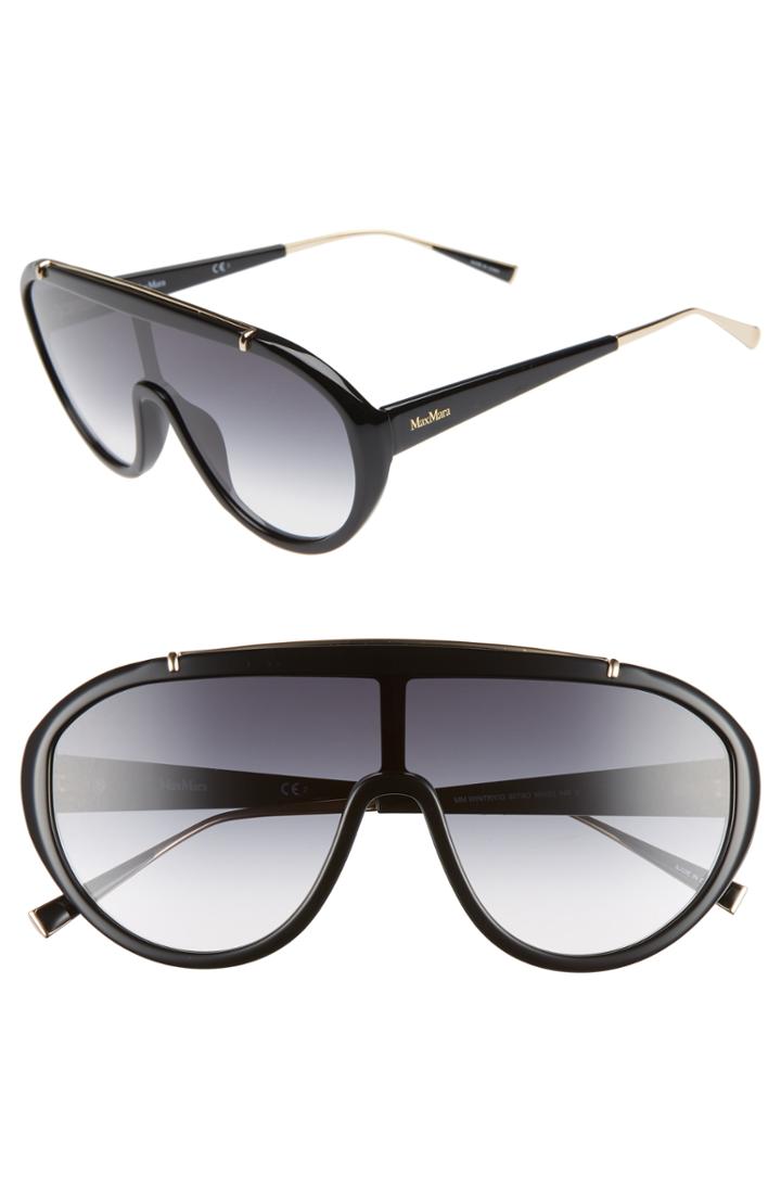 Women's Max Mara Wintry 133mm Shield Sunglasses - Black