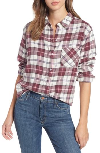 Women's Rails Milo Plaid Shirt, Size - Burgundy
