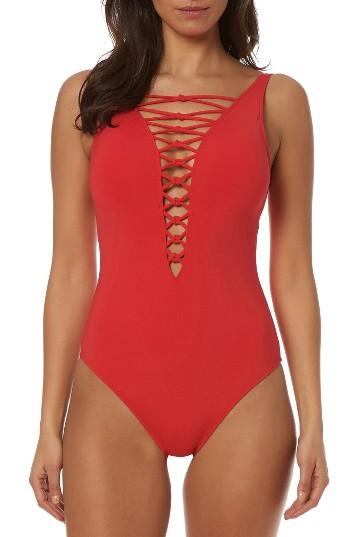 Women's Bleu By Rod Beattie One-piece Swimsuit - Red