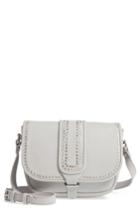 Topshop Studded Leather Shoulder Bag - Grey