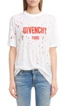 Women's Givenchy Destroyed Logo Tee - White