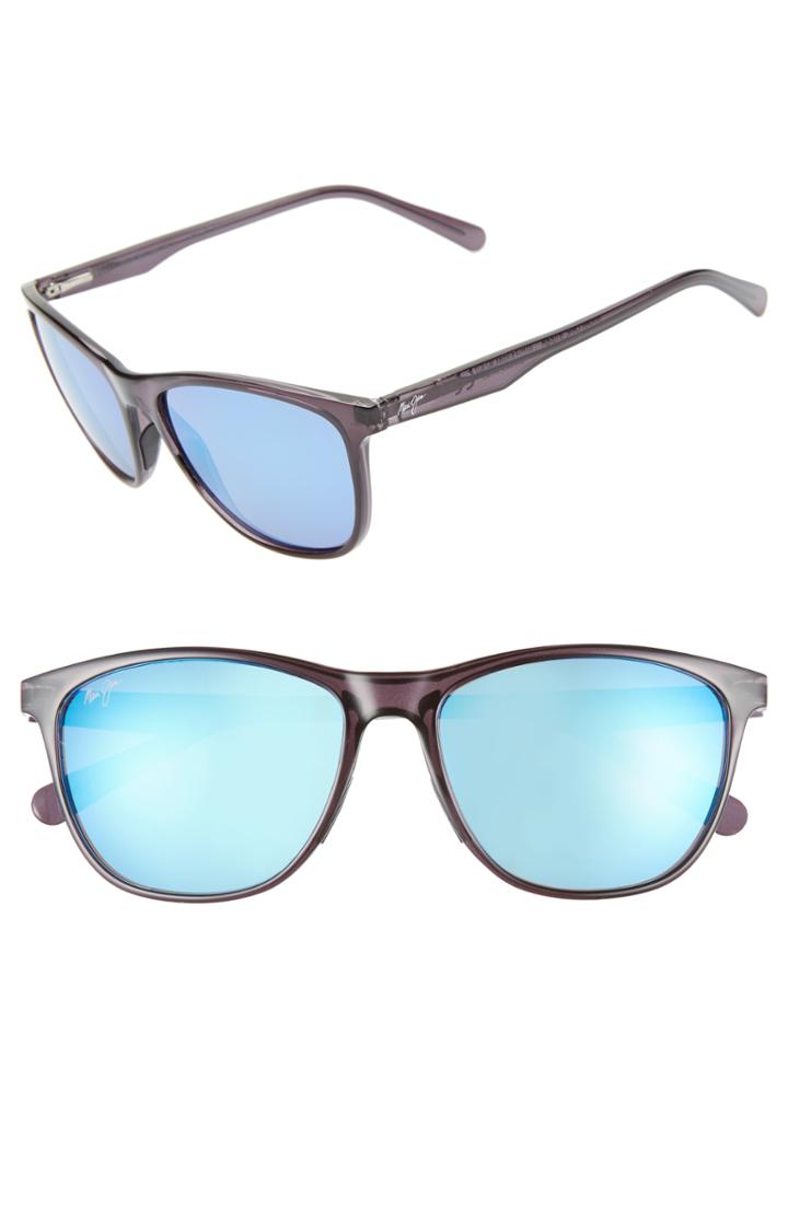Women's Maui Jim Sugar Cane 57mm Polarizedplus2 Sunglasses - Transparent Grey/ Blue Hawaii