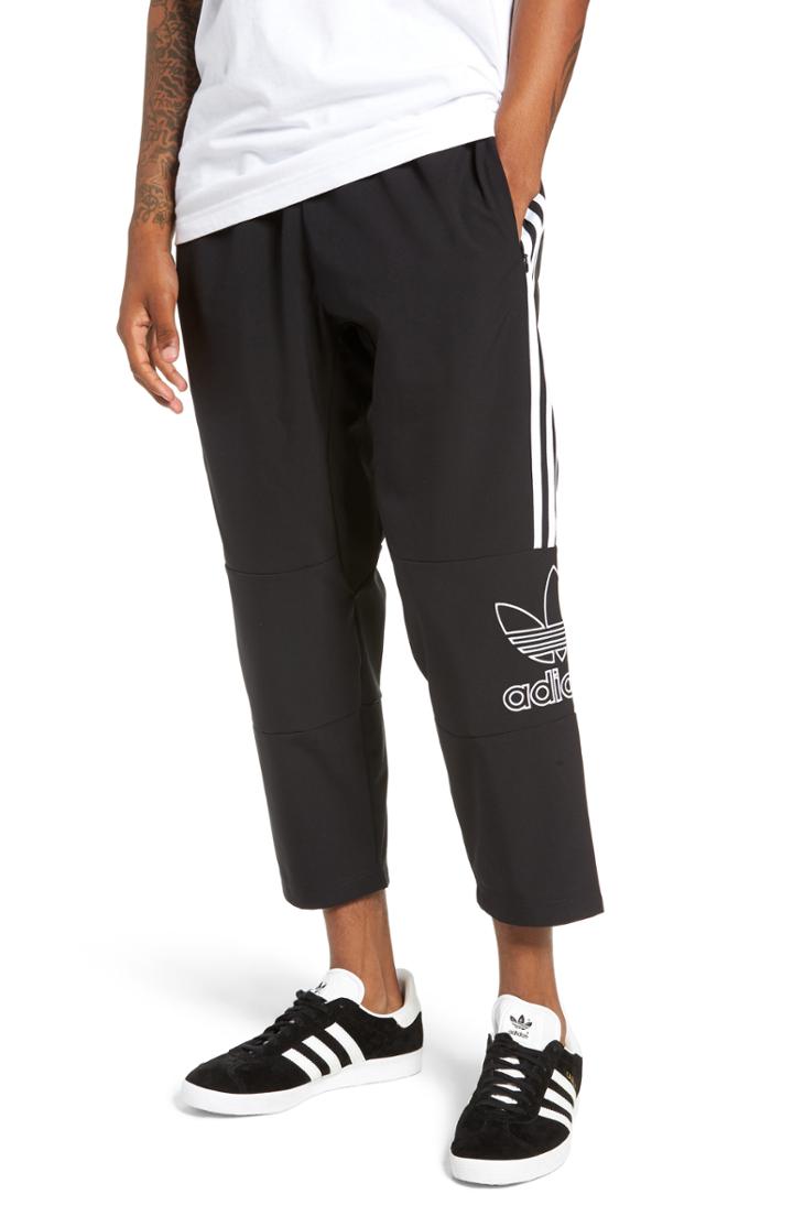 Men's Adidas Originals Outline Cropped Pants - Black