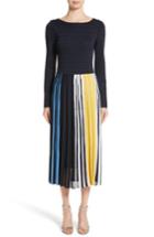 Women's St. John Collection Multicolor Ombre Placed Stripe Knit Dress - Blue