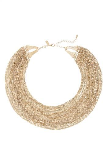 Women's Canvas Multi Chain Collar Necklace