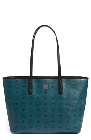 Mcm Medium Anya Coated Canvas Tote - Green