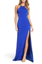 Women's La Femme Satin Gown - Blue