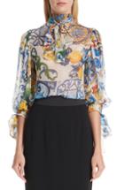 Women's Isabel Marant Libel Ruffle Trim Silk Blouse Us / 36 Fr - Black