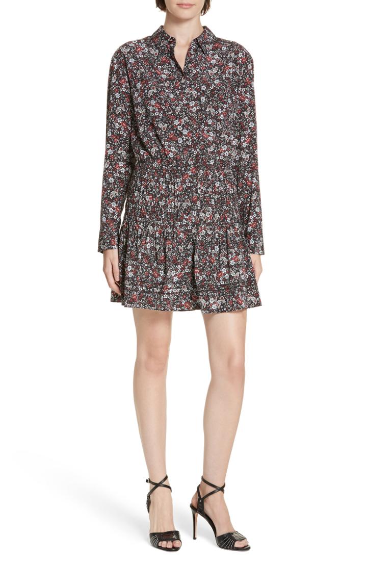 Women's Veronica Beard Rory Stretch Silk Shirtdress