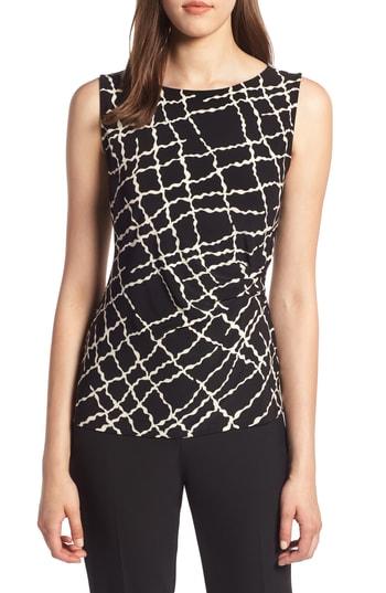 Women's Anne Klein New York Side Twist Sleeveless Top - Black