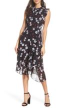 Women's Lenon Flutter Sleeve Asymmetrical Hem Dress - White