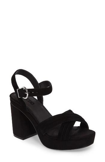 Women's Topshop Ankle Strap Platform Sandal .5us / 36eu - Black