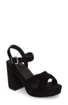 Women's Topshop Ankle Strap Platform Sandal .5us / 36eu - Black