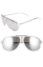 Men's Carrera Eyewear 'hots' 64mm Aviator Sunglasses - Crystal/ Silver Mirror