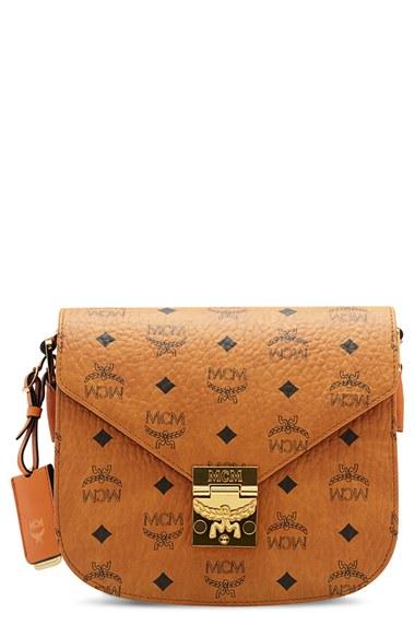 Mcm 'small Patricia' Visetos Coated Canvas Crossbody Bag - Brown