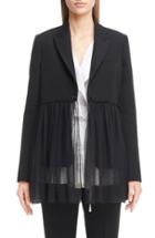 Women's Givenchy Chiffon Hem Wool Blazer