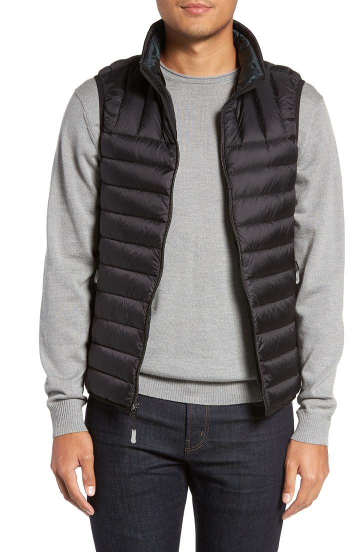 Men's Tumi Packable Down Vest, Size - Black