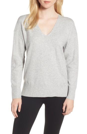 Women's French Connection Della Vhari V-neck Sweater - Grey