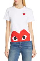 Women's Comme Des Garcons Play Peek Heart Graphic Tee - White