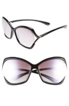 Women's Tom Ford Astrid 61mm Geometric Sunglasses - Black/ Rose Gold/ Pink/ Silver