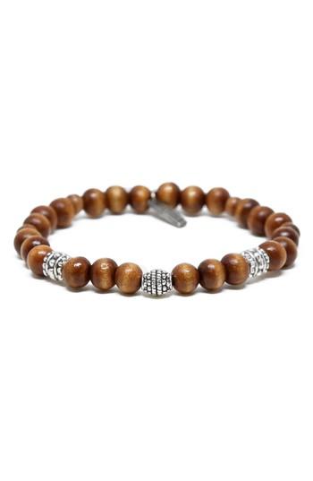 Men's Mr. Ettika Wood & Brass Bead Bracelet
