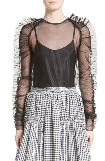 Women's Molly Goddard Stanley Tulle Top Us / 8 Uk - Black
