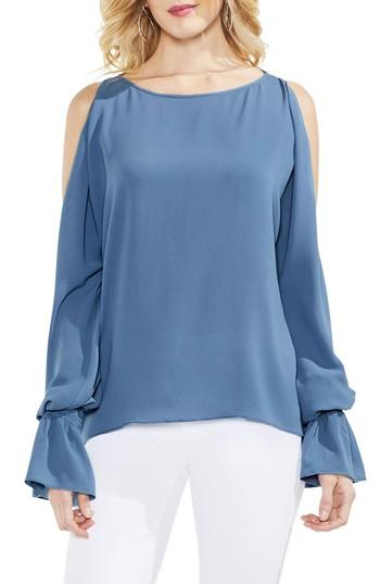Women's Vince Camuto Cold Shoulder Flare Cuff Top - Blue