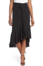 Women's Eliza J Asymmetrical High/low Flounce Skirt - Black