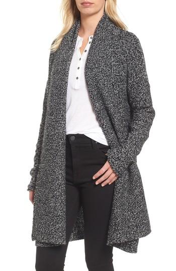 Petite Women's Caslon Shawl Collar Cardigan, Size P - Black