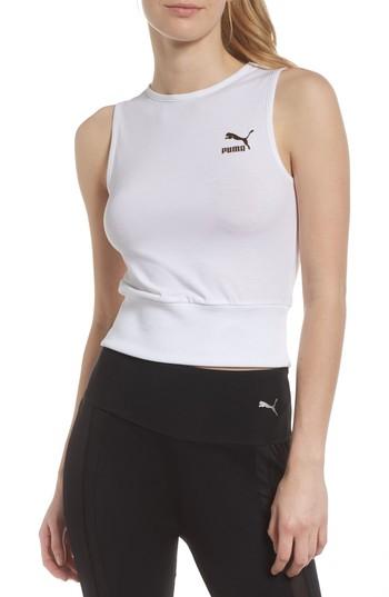 Women's Puma Fashion Crop Tank - White