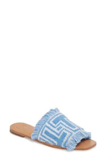 Women's Tory Burch T-tile Slide Sandal M - Blue