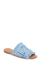 Women's Tory Burch T-tile Slide Sandal M - Blue