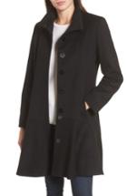 Women's Sofia Cashmere Funnel Neck Wool & Cashmere Flounce Coat - Black