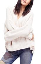 Women's Free People Take Over Me V-neck Sweater /small - White