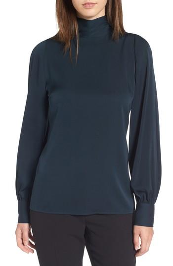 Women's Lewit Tie Back Stretch Silk Blouse - Green