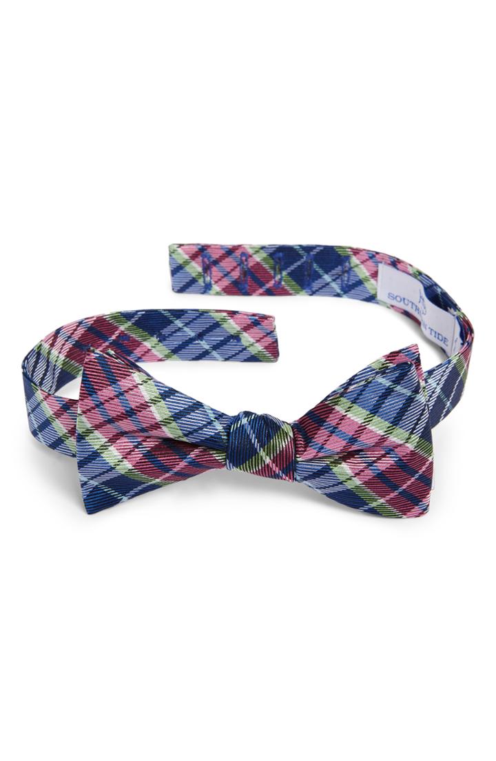 Men's Southern Tide Seminole Plaid Bow Tie, Size - Orange