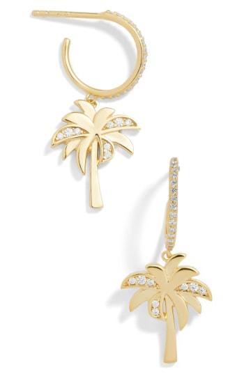 Women's Baublebar Palm Tree Charm Huggies