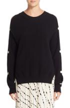 Women's Helmut Lang Button Sleeve Cotton & Cashmere Sweater