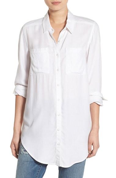 Women's Bp. Woven Twill Tunic, Size - White