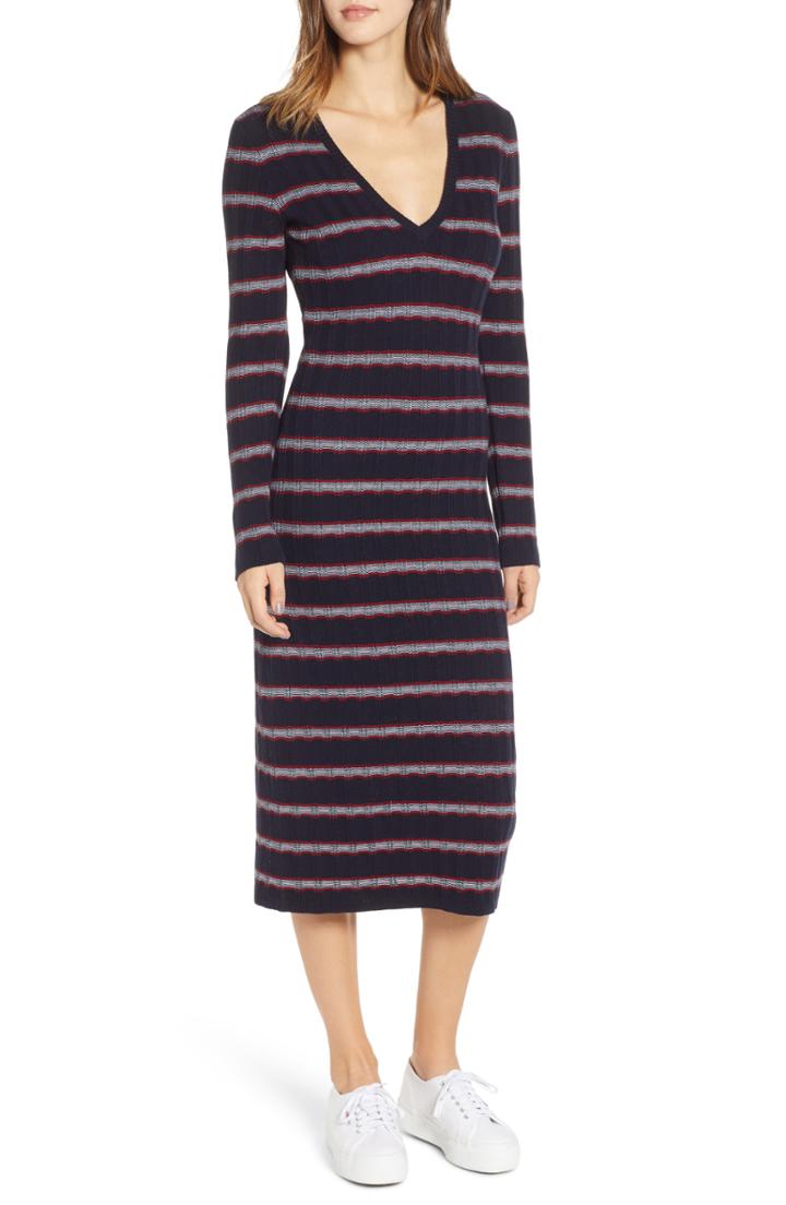 Women's The Fifth Label Gravitation Stripe Sweater Dress, Size - Blue