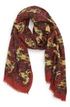 Men's Drakes Tiger Print Wool Scarf
