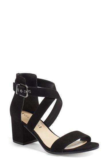 Women's Via Spiga 'jobina' Crisscross Strap Block Heel Sandal .5 M - Black