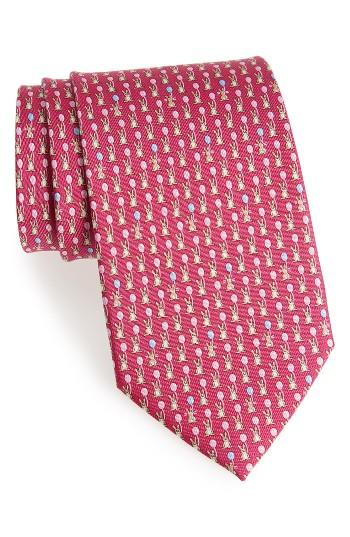 Men's Salvatore Ferragamo Bunny Print Silk Tie