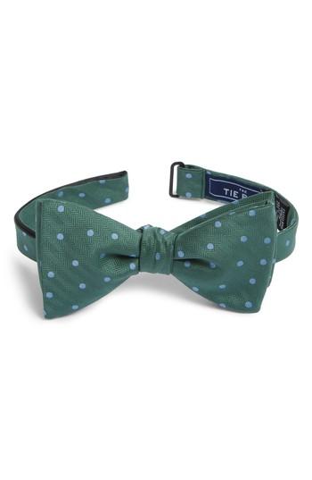 Men's The Tie Bar Jackson Dot Silk Bow Tie, Size - Green