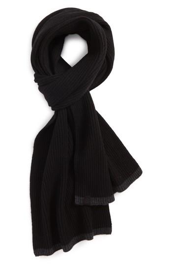 Men's Rag & Bone Ace Rib Knit Cashmere Scarf, Size - Grey