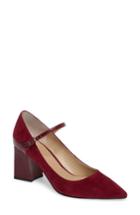 Women's Marc Fisher Ltd Zullys Snake Embossed Mary Jane Pump M - Red