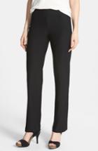 Petite Women's Eileen Fisher Straight Leg Crepe Pants P - Black