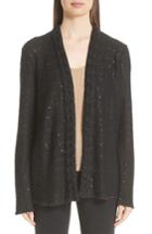 Women's Emporio Armani Sequin Knit Cardigan Us / 36 It - Black