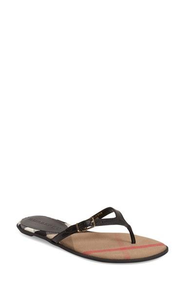 Women's Burberry 'meadow' Sandal Us / 36eu - Black